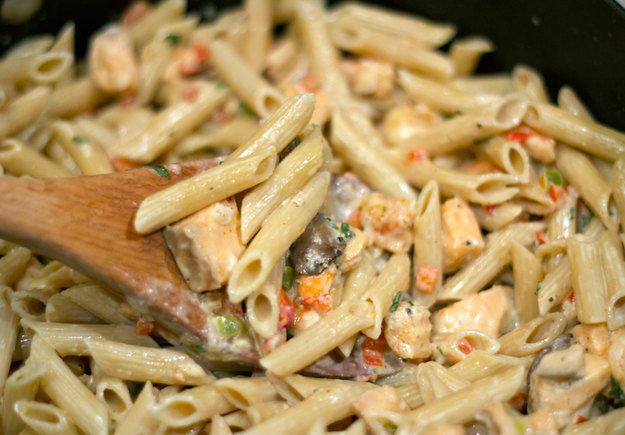 Cajun Salmon and Shrimp Penne - Stir